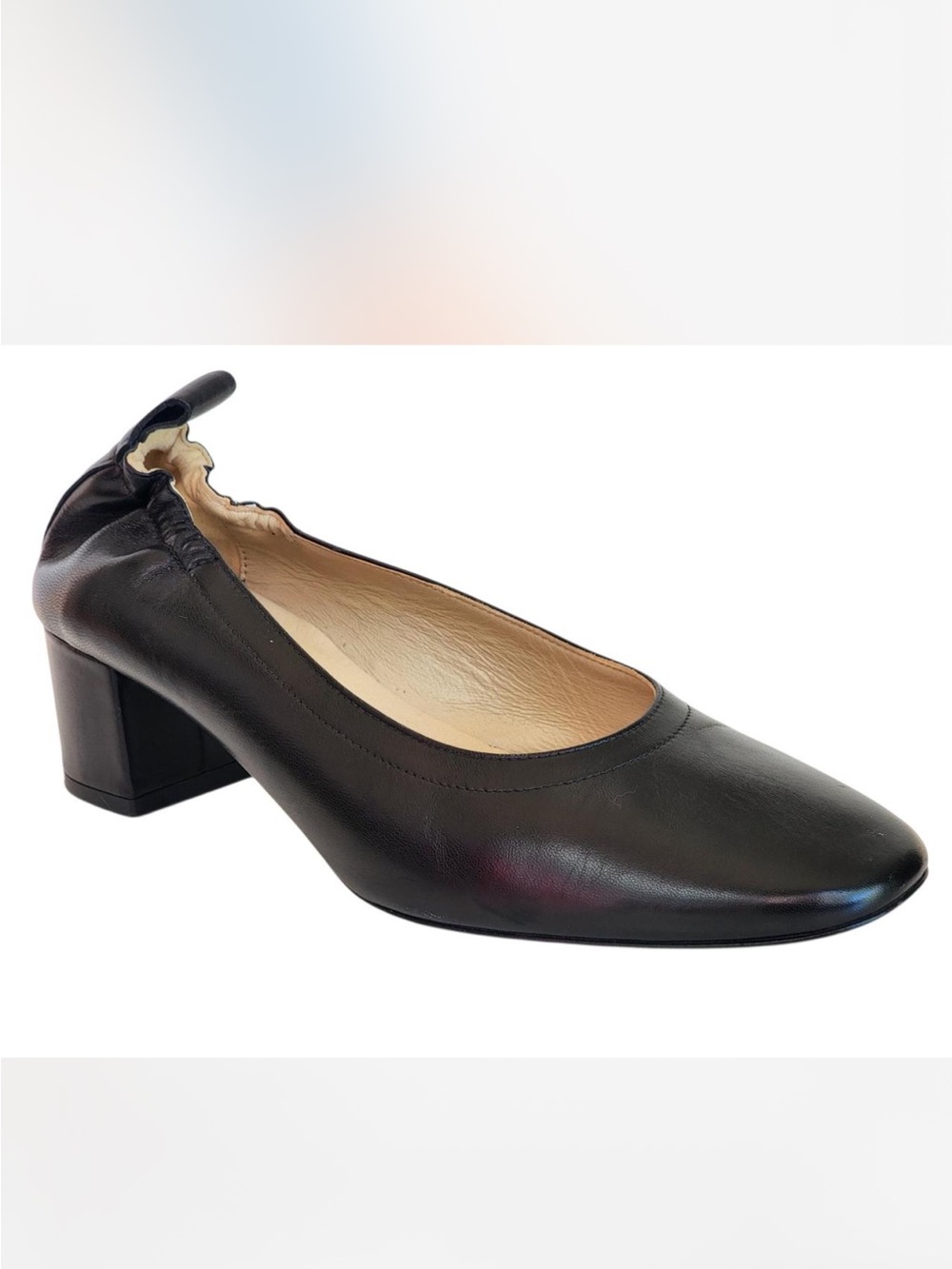 Everlane Black Day Heel Pump Italian Leather Heel Size 9